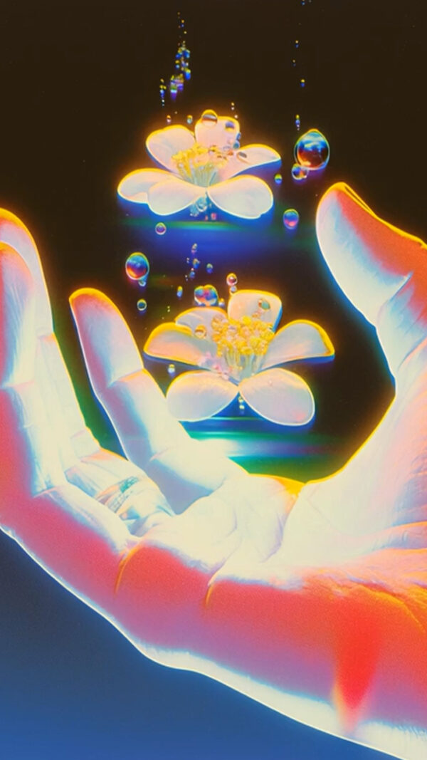 Luminous Hand and Flower